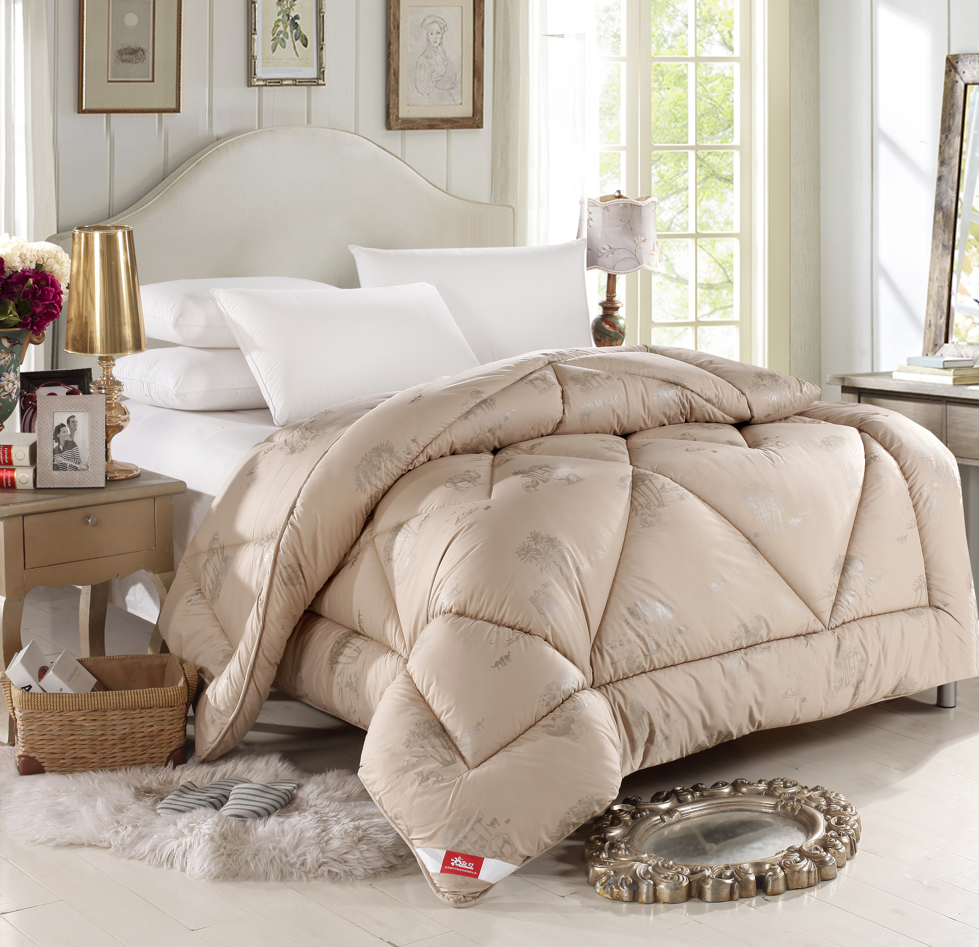 北京迎时家纺暖芯暖柔暖逸驼毛被单双人加厚型抗寒超厚型冬被包邮