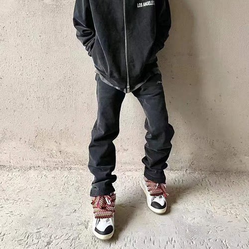 ASKYURSELF石磨工艺喇叭卫裤