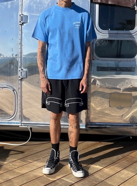 ASKYURSELF V15夏季双卷轴LOGO尼龙网布运动健身跑步游泳休闲短裤