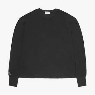 ASKYURSELF2025春季合身版型梵文字母刺绣华夫格水洗圆领长袖T恤