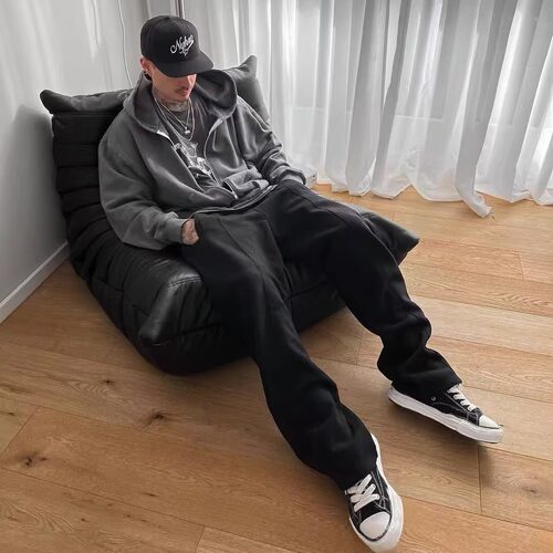 POPDADA全风格驾驭廓形卫裤长裤