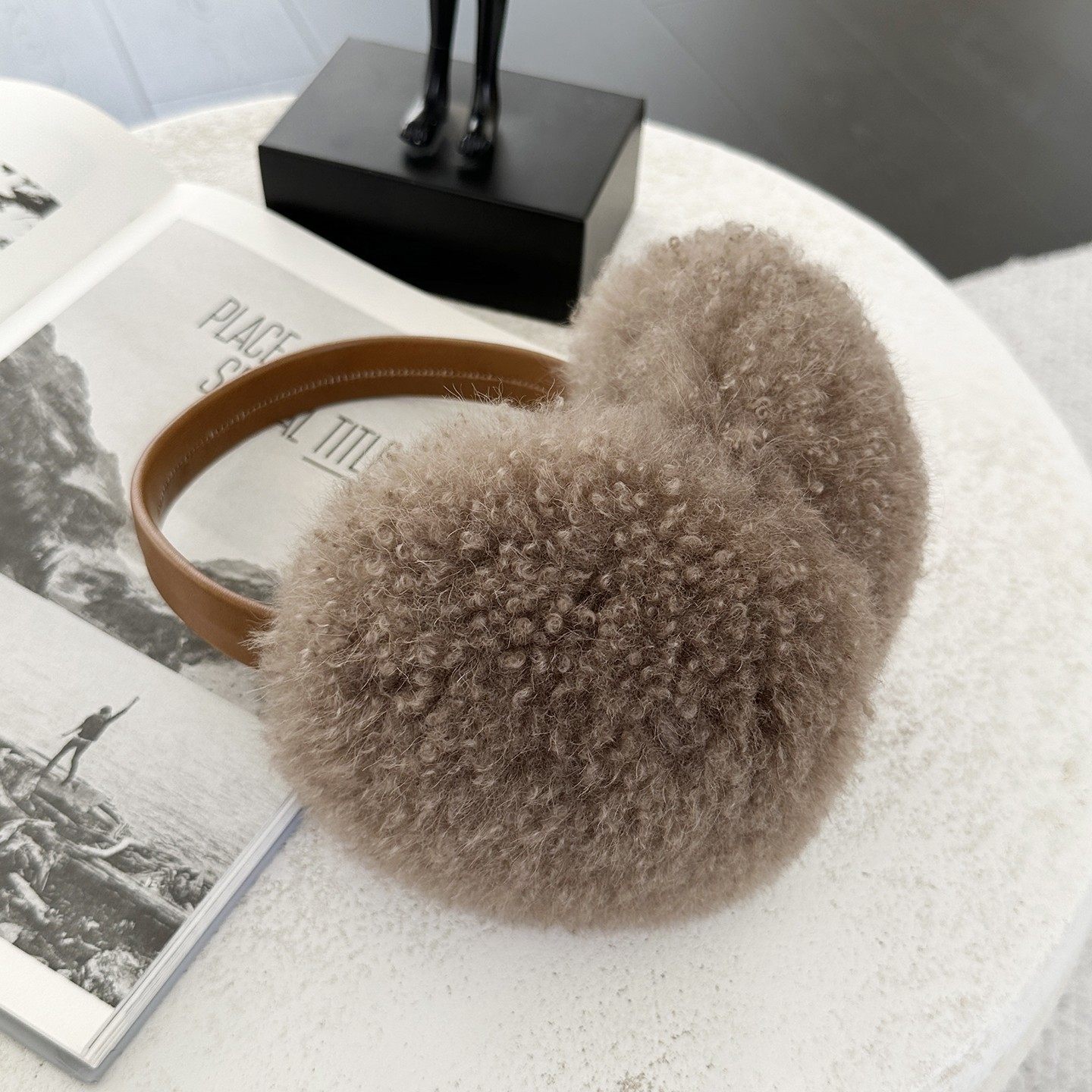 真毛羊驼绒折叠耳罩女秋冬保暖大耳套皮毛耳包山羊绒护耳防冻耳捂