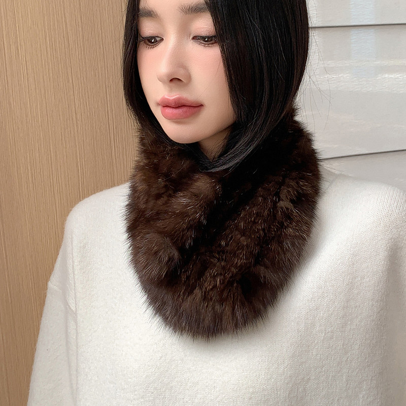 百搭款紫貂皮草围脖女秋冬季