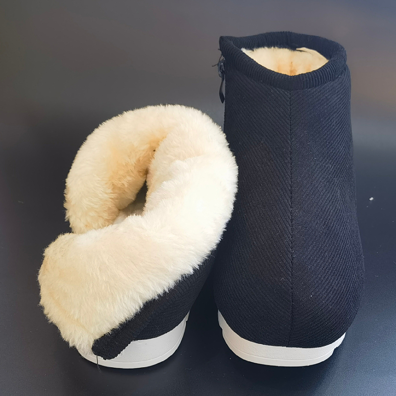 恩施手工棉鞋冬季加绒加厚男居家女防滑中老年保暖高帮包跟棉拖鞋