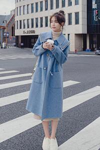 已出货226-858-P185  2022冬季韩版修身毛呢外套女 控价268图片