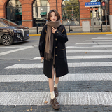 韩系娃娃领保暖长款呢子大衣女2025年秋冬季新款显瘦加厚毛呢外套，女装毛呢外套，惟卡贝娜