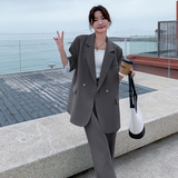 韩系西装外套女2024春新款高级感设计感宽松休闲西服阔腿裤，女装西装，惟卡贝娜