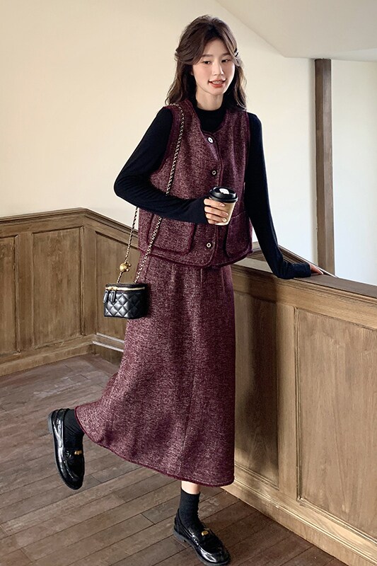 小香风气质马甲套装裙女2025春秋季新款法式显瘦半身裙时尚两件套,女装套装/套裙,惟卡贝娜