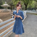 已出货226-A352-P1202024夏季新款牛仔提花连衣裙女178，女装连衣裙，惟卡贝娜