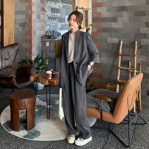 深灰色女士小西装女春秋2025新款韩版修身气质设计感高端西服图片