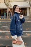 已出货226-A233-P1852022冬季新款牛仔内里羊羔毛外套女控价268，女装棉衣/棉服，惟卡贝娜