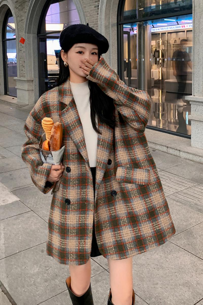 出货226-216-P1552022冬季韩版修身毛呢外套女控价238,女装毛呢外套,惟卡贝娜