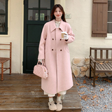 韩版中长款双面羊绒大衣女2025年秋冬季新款显瘦减龄加厚呢子外套，女装毛呢外套，惟卡贝娜