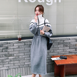 美拉德灰色休闲连衣裙女春秋2025新款卫衣裙小个子爆款美式复古，女装连衣裙，惟卡贝娜