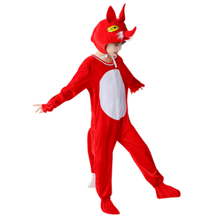 元旦儿童狐狸表演服幼儿园动物演服狐假虎威服红狐狸舞蹈话剧服装