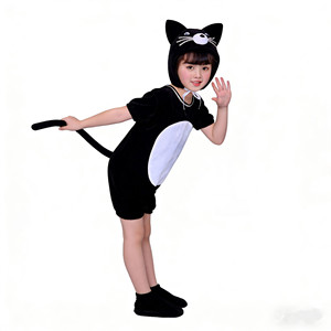 新款六一儿童黑猫警长演出服