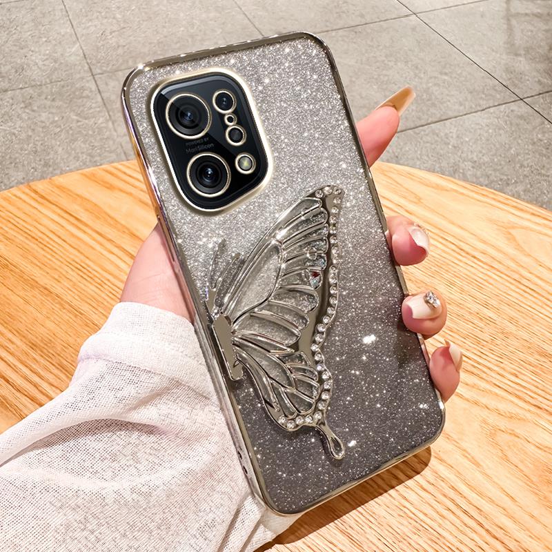 OPPOfandx5手机壳全包防摔钻蝴蝶