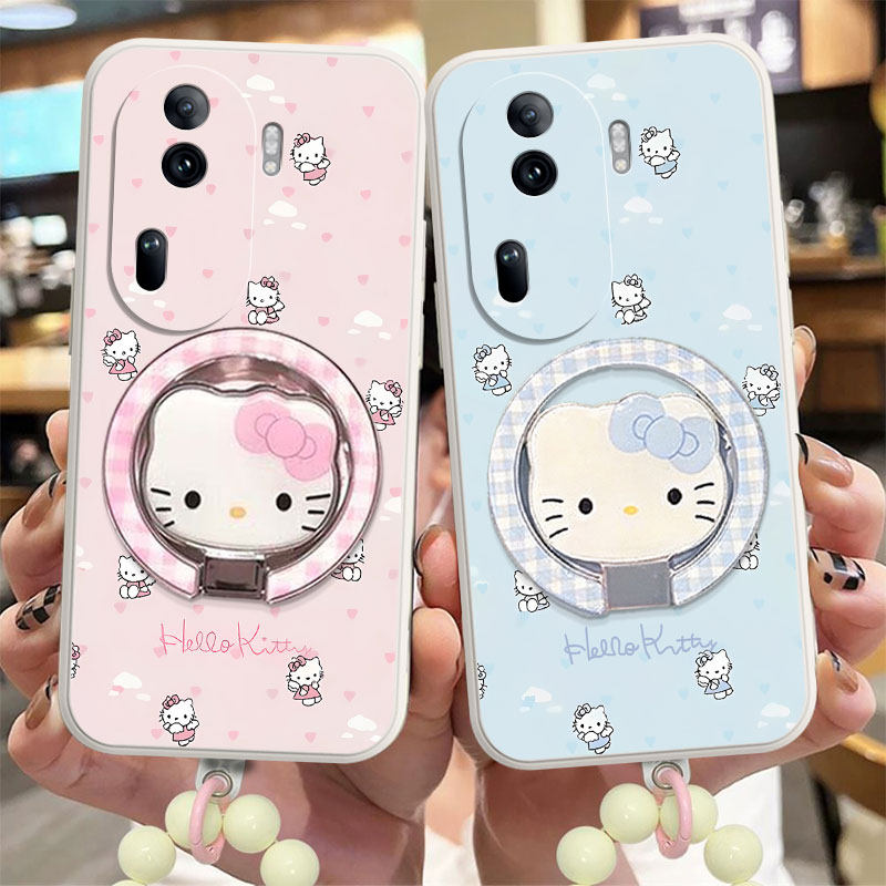 适用于OPPOReno11Pro手机壳新款保护套PJJ110超薄防摔镜头全包硅胶软壳男女创意带支架潮流直边网红带手链可
