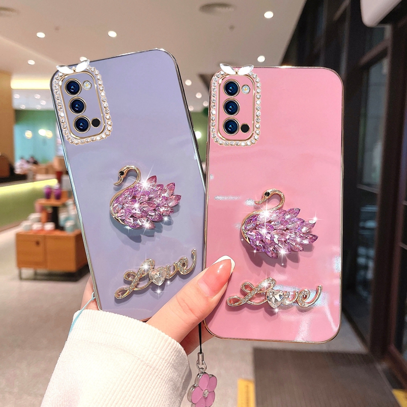 opporeno5硅胶网红手机壳天鹅女