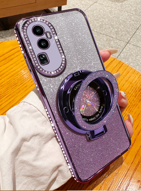 适用opporeno10手机壳reno10镶钻保护oppo硅胶套5G全包PHW110防摔opporeon透明软壳reon奢华PHU女带支架105g
