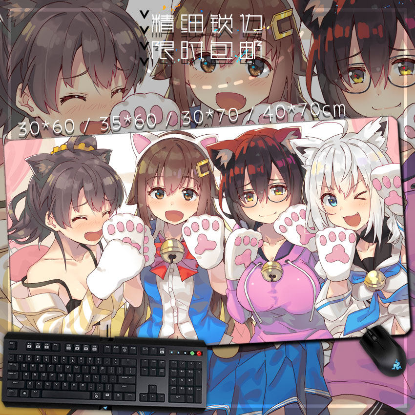 vtuber 夏色祭 夏哥周边 白上吹雪小狐狸 动漫鼠标垫 桌垫 键盘垫