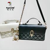 情人节礼物啄木鸟女包2025新款 小香风菱格真皮斜挎包腋下包高级感