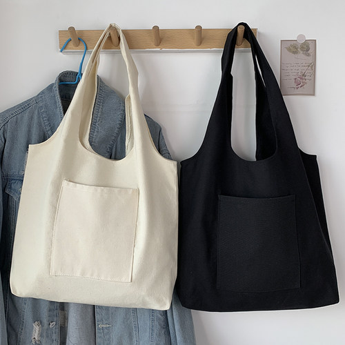 帆布包背心大口袋纯色简约通勤包