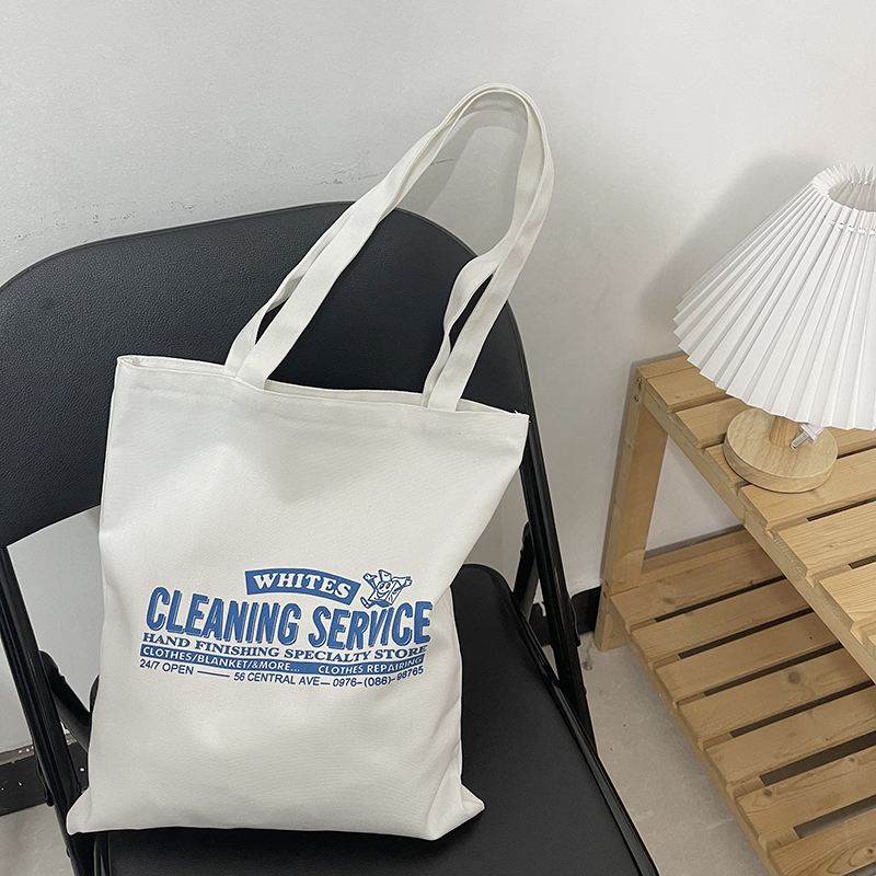 字母单肩大容量帆布包包百搭款式