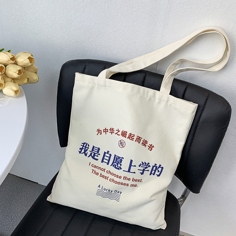 文创大容量中小学生上课装书帆布包包男女2025年新款有拉链手提袋