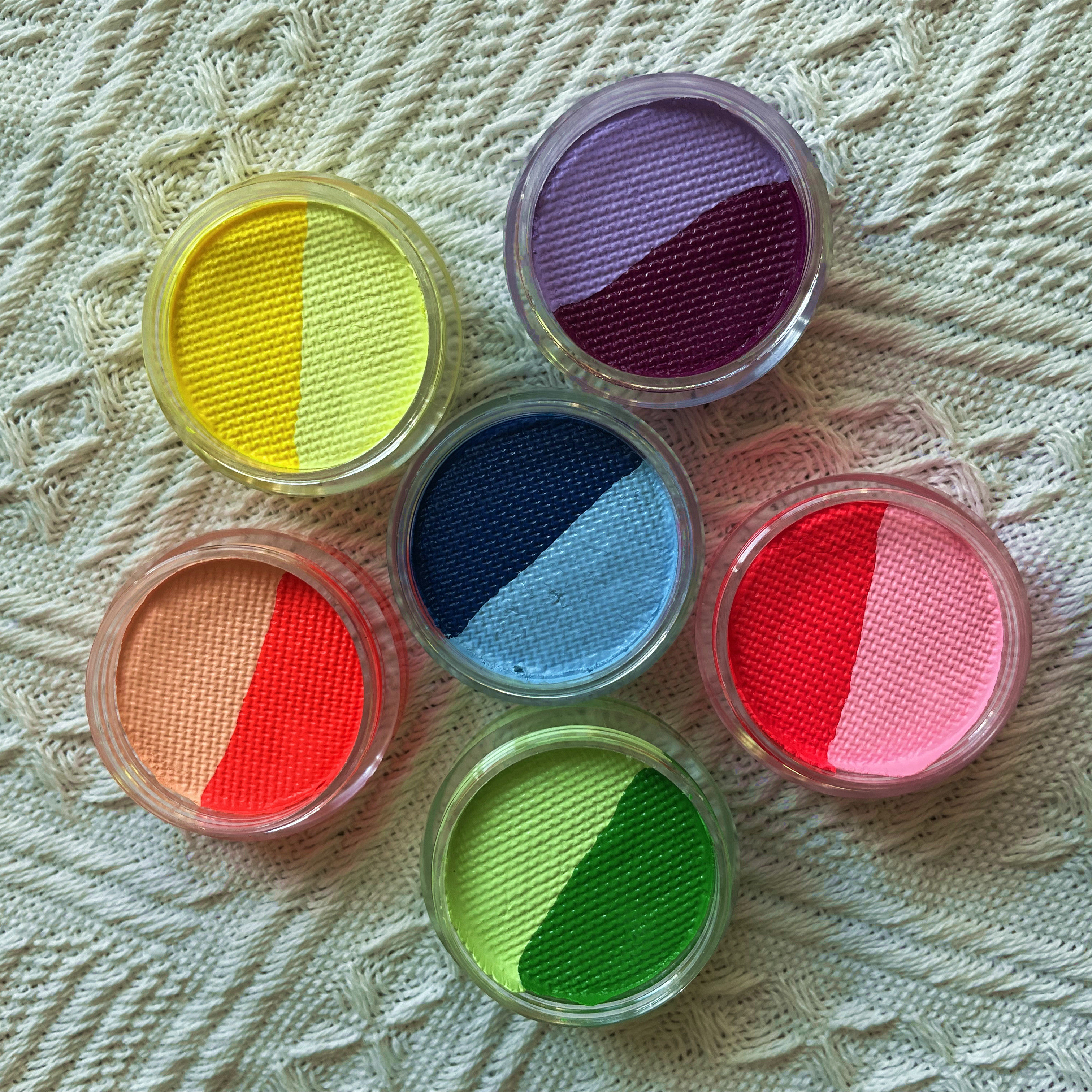 双色荧光水性彩绘膏油彩水溶儿童面部彩绘万圣节创意妆SUVA平替