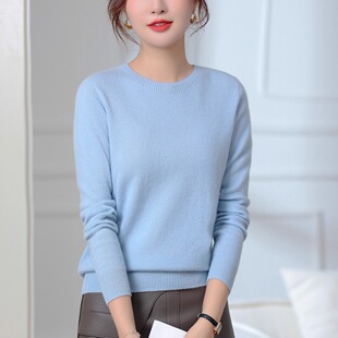 多色 毛衣低圆领针织衫 100%山羊绒圆领打底衫 迪瑞羊女士羊绒衫