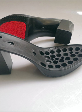 1926方粗高跟8.5cm圆头聚氨酯pu厚鞋底防水台防滑皮鞋修换鞋材料