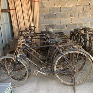 二手老式 二八杠二六杠自行车复古怀旧场所摆饰单车不可骑行