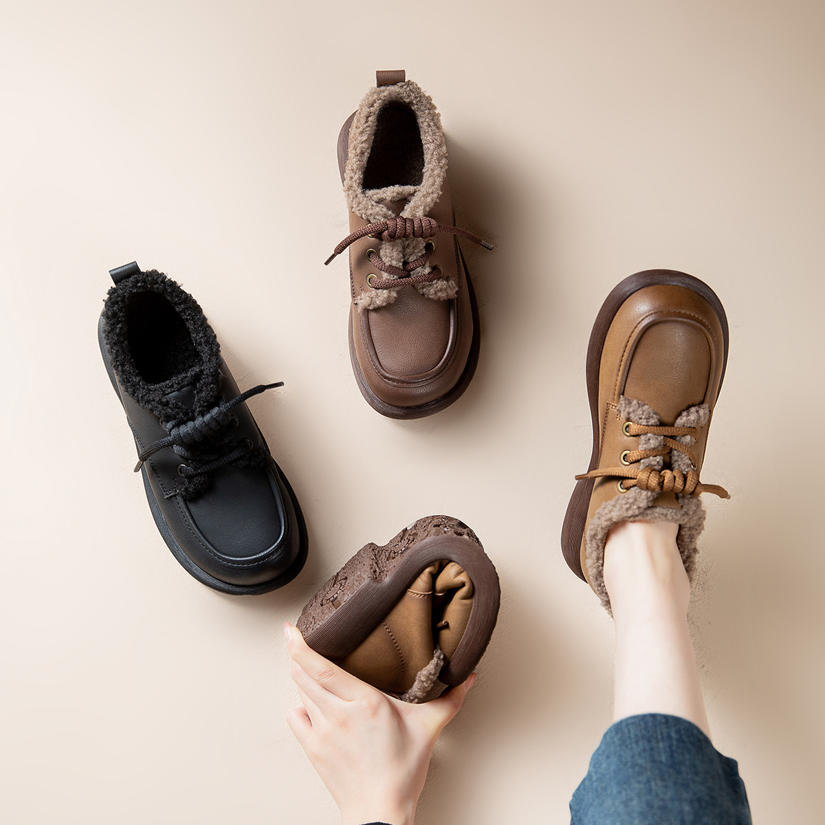 真牛皮软底妈妈鞋休闲鞋女款新款