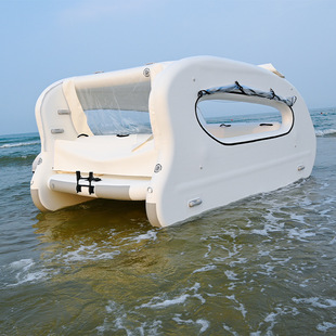 户外大型充气船屋水上娱乐出行双体船inflatable boat house