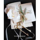 白色仙美森系小清新蝴蝶兰卡致辞卡宣誓卡结婚礼新郎新娘誓言卡