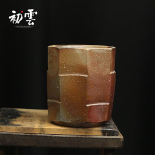 侘寂风 Beer 日本进口备前烧啤酒杯 茶杯水杯粗陶杯精酿啤酒Craft