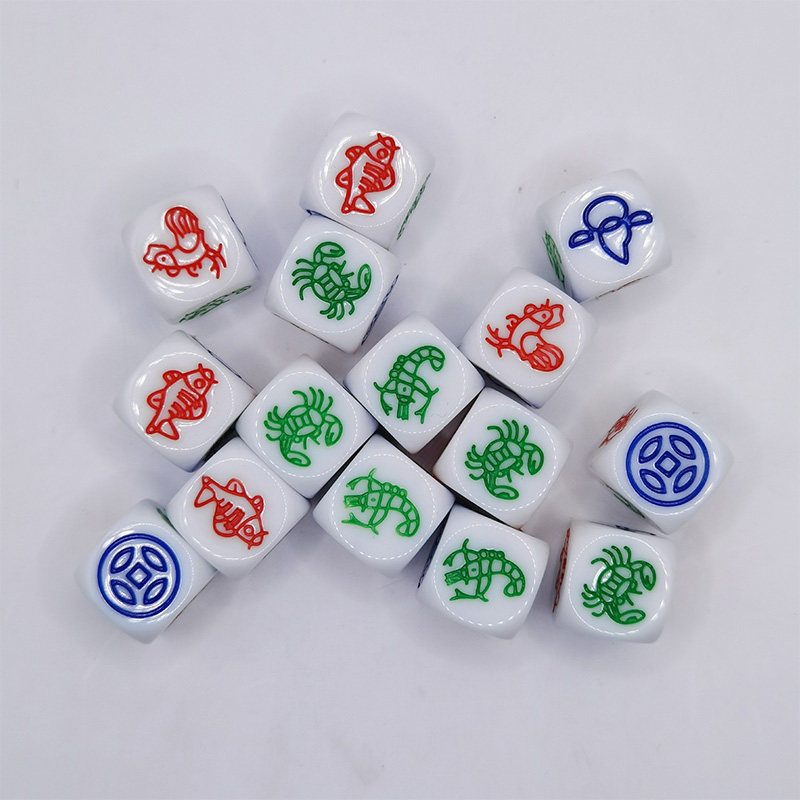 雕刻数量圆角星座鱼虾蟹骰子甩子图片