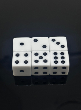 跨境方形塑料色子14mm亚克力时尚波纹仿玉石骰子方角数字黑色6面A