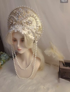 俄罗斯民族头饰俄式冠斯拉夫风格Lolita天使发箍头饰拍照复古帽