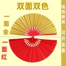 双面双色金红色扇子功夫响扇黑白色表演雪龙吟扇太极扇双色舞蹈扇