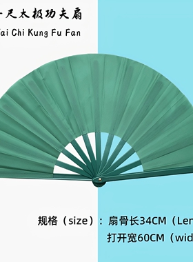 绿色太极功夫扇子彩色折扇运动会表演舞蹈扇旗袍走秀跳舞扇子蓝色