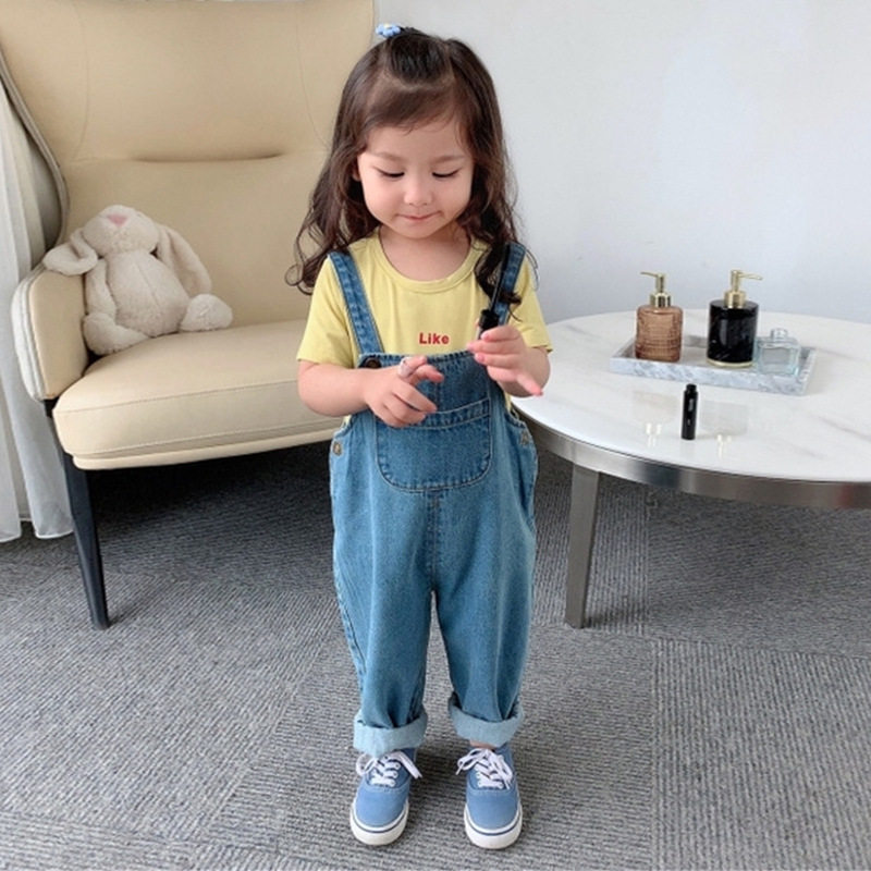 2025春秋婴儿牛仔背带裤小月龄女童长裤宝宝夏季中小童裤子连体衣