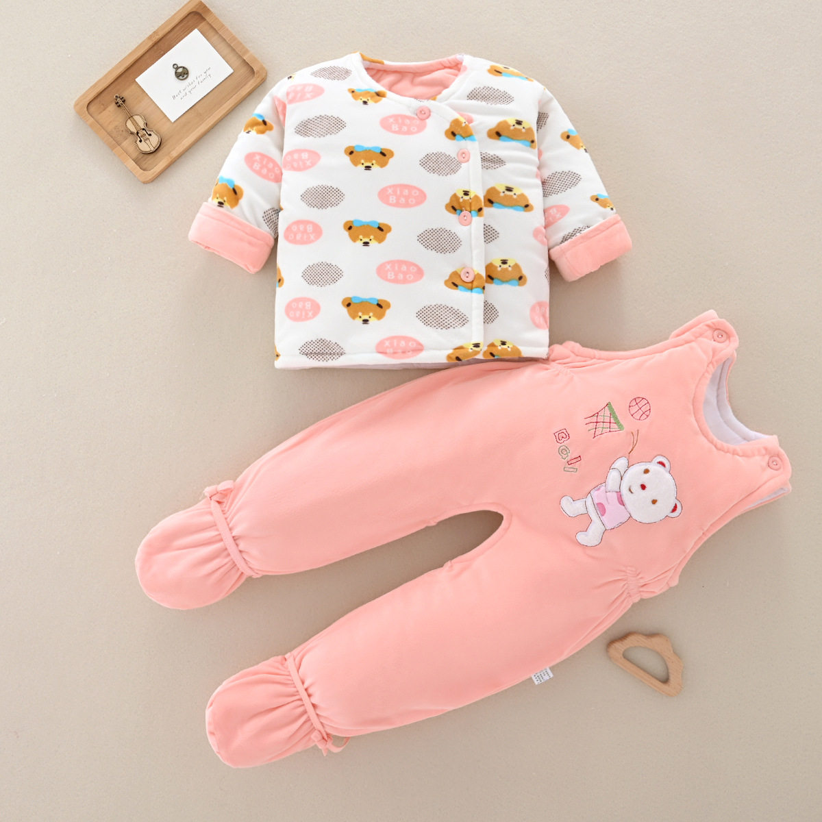 婴儿春秋冬季夹棉套装新生儿包脚开裆棉衣两件套男女宝宝棉袄棉裤,童装/婴儿装/亲子装,儿童运动套装,淘宝优惠券,粉丝福利购,淘宝优惠卷