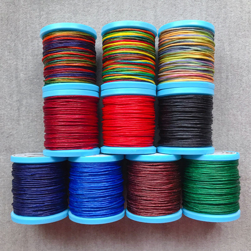 U5 BI QIAN FANG 1.5MM THAI WAX THREAD THICK WATERPROOF WAX ROPE HANDMADE SILVER HAND ROPE NECKLACE BRAIDED ROPE THREAD QIAN QIAO DIY