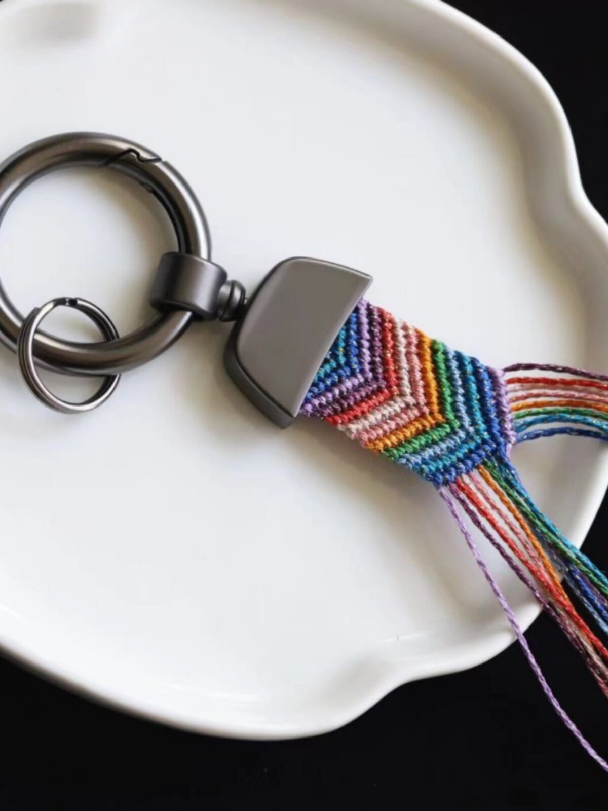 SEIKO FUZI KEYCHAIN ACCESSORIES WIDE-MOUTH BUCKLE PLATE BRAIDED DRAGON SCALES OBLIQUE ROLL BAG HANGING BRAIDED ROPE CLASP HAND-DIY WEAVING