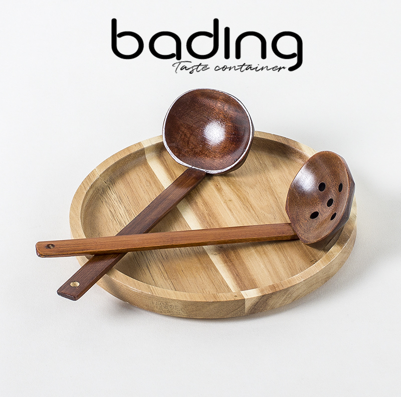 日式和风竹柄龟甲勺拉面长柄汤勺漏勺勺子火锅勺木头味千拉面同款