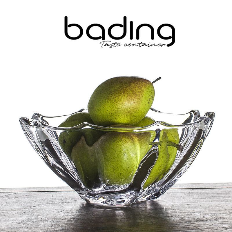 北欧简约风加厚水晶质感玻璃大碗砗磲旋转纹果斗水果盘茶几餐桌盆,餐饮具,果盆/果盘/果篮,淘宝优惠券,粉丝福利购,淘宝优惠卷