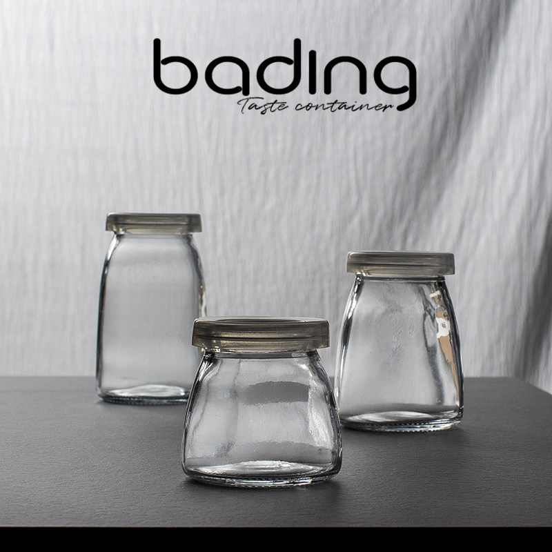 清新带盖多尺寸少女心可爱布丁瓶子慕斯果冻杯酸奶瓶玻璃烘焙模具