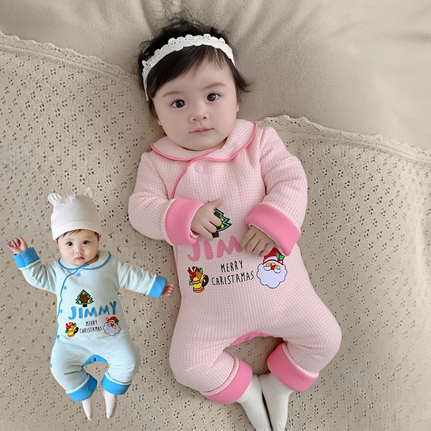 200g夹棉外出服婴儿连体衣秋冬季